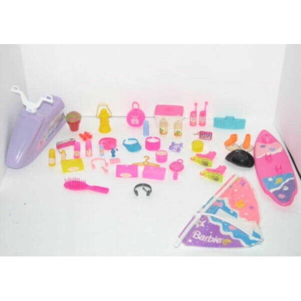 Vintage Mattel Barbie Accessories Rollerblades Cooler Soda Binoculars